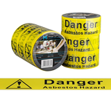 DANGER ASBESTOS Printed Message Tape Yellow/Black, 48mm x 100m x 50mu, 36 Rolls Box
